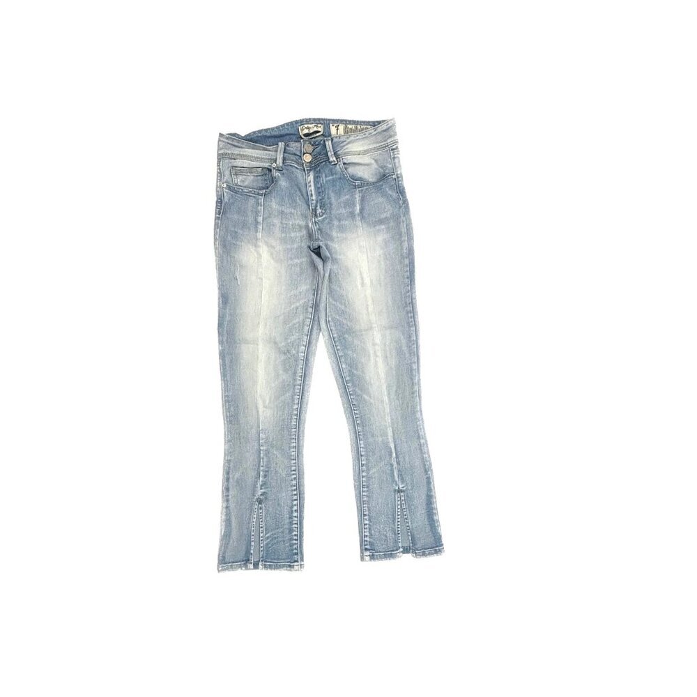 Indigo Rein Ankle Front Slit Women's size 7 Light Wash Blue Denim Jeans